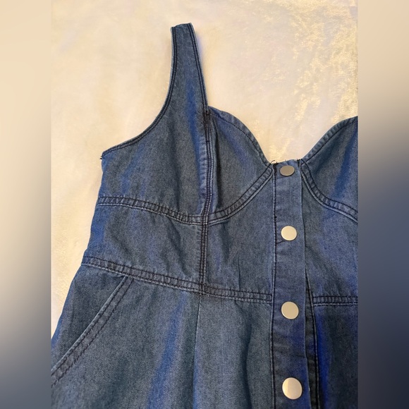 Denim Blue Button-Down Dress - Picture 5 of 14